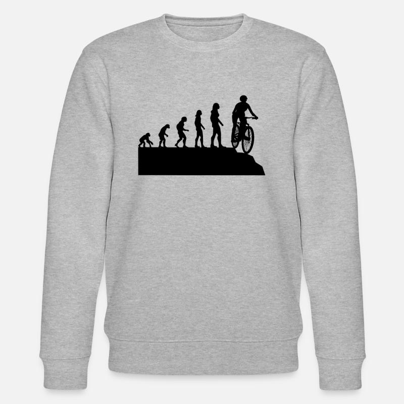 Radfahrerin Evolution Mountainbike Fahrer Geschenk - Stanley/Stella Unisex Bio-Sweatshirt CHANGER  - Grau meliert