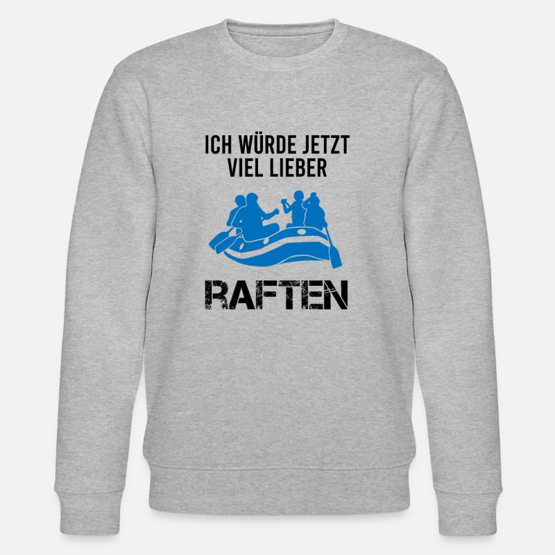 Rafting Wildwasserboot Lustiger Spruch Geschenk - Stanley/Stella Unisex Bio-Sweatshirt CHANGER  - Grau meliert