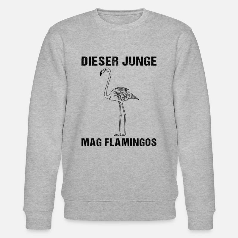 Junge & Flamingo Liebe Einzigartig Geschenk - Stanley/Stella Unisex Bio-Sweatshirt CHANGER  - Grau meliert