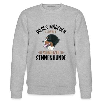 Berner Sennenhunde: Schweizer Canin-Liebhaber - Stanley/Stella Unisex Bio-Sweatshirt CHANGER  - Grau meliert - Vorne - Nik (191cm) & Marisol (170cm)