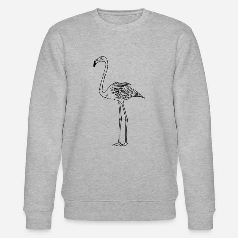 Flamingo Eleganz Exotischer Vogel Geschenk - Stanley/Stella Unisex Bio-Sweatshirt CHANGER  - Grau meliert