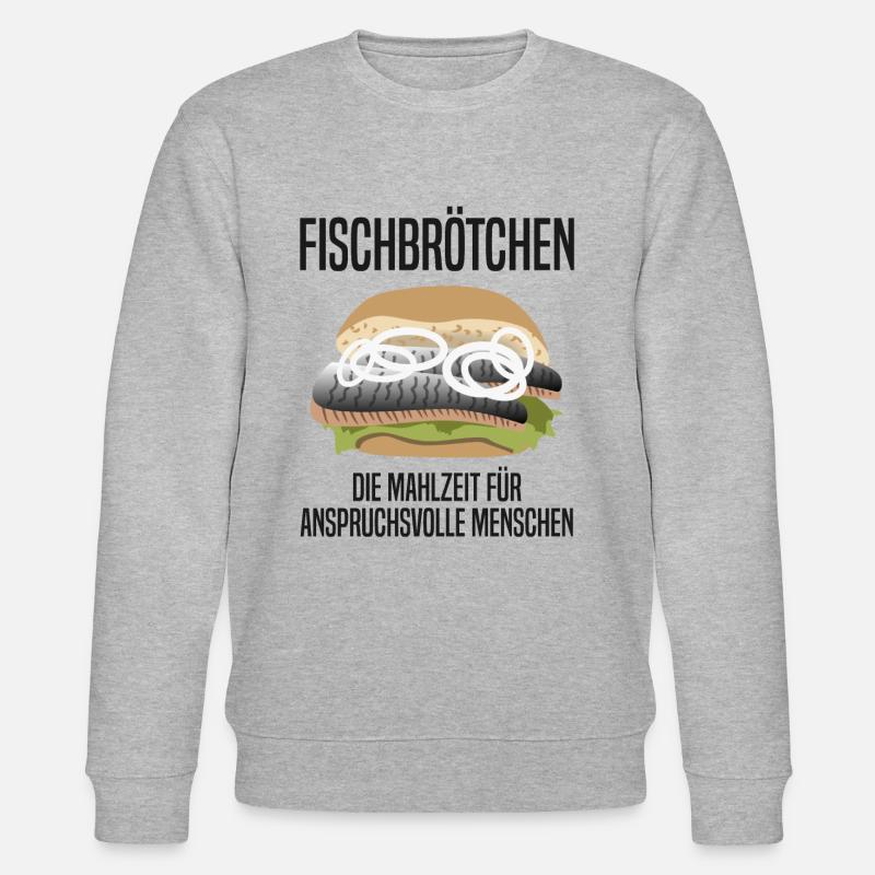 Fischbrötchen für Feinschmecker Geschenk - Stanley/Stella Unisex Bio-Sweatshirt CHANGER  - Grau meliert