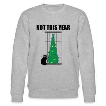 Verschmitzte Katze Schuld auf Hund Geschenk - Stanley/Stella Unisex Bio-Sweatshirt CHANGER  - Grau meliert - Vorne - Nik (191cm) & Marisol (170cm)