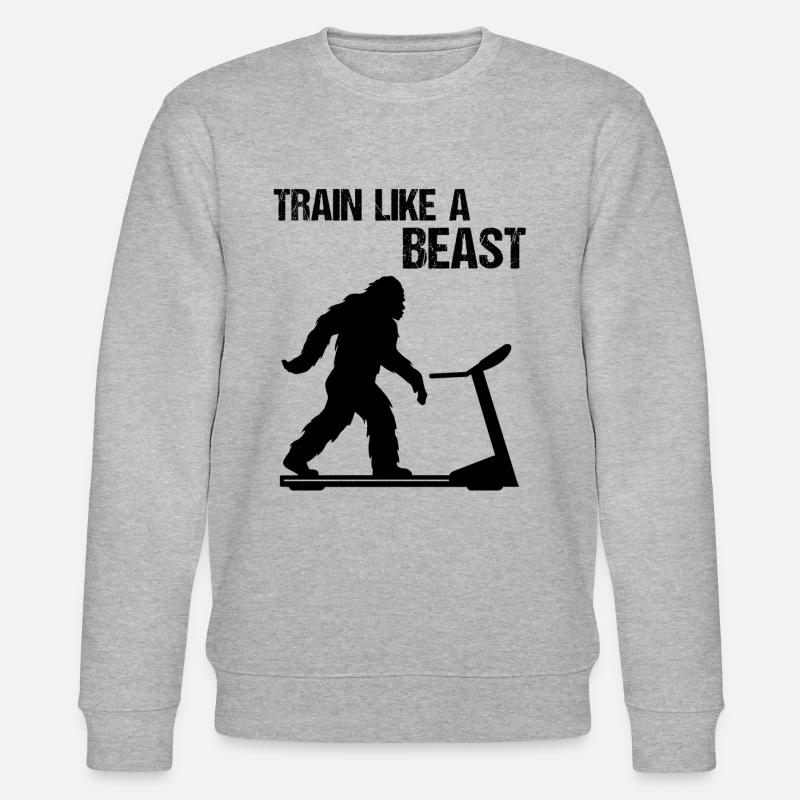 Beast Bigfoot Training Motivation - Stanley/Stella Unisex Bio-Sweatshirt CHANGER  - Grau meliert