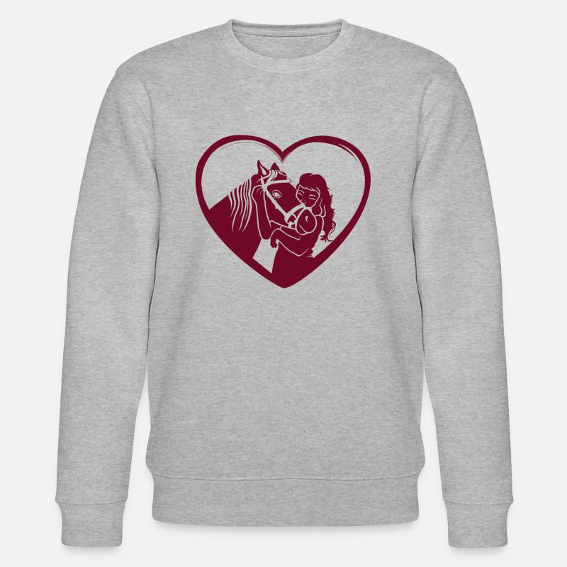 Herzensbande Pferd & Mädchen - Stanley/Stella Unisex Bio-Sweatshirt CHANGER  - Grau meliert