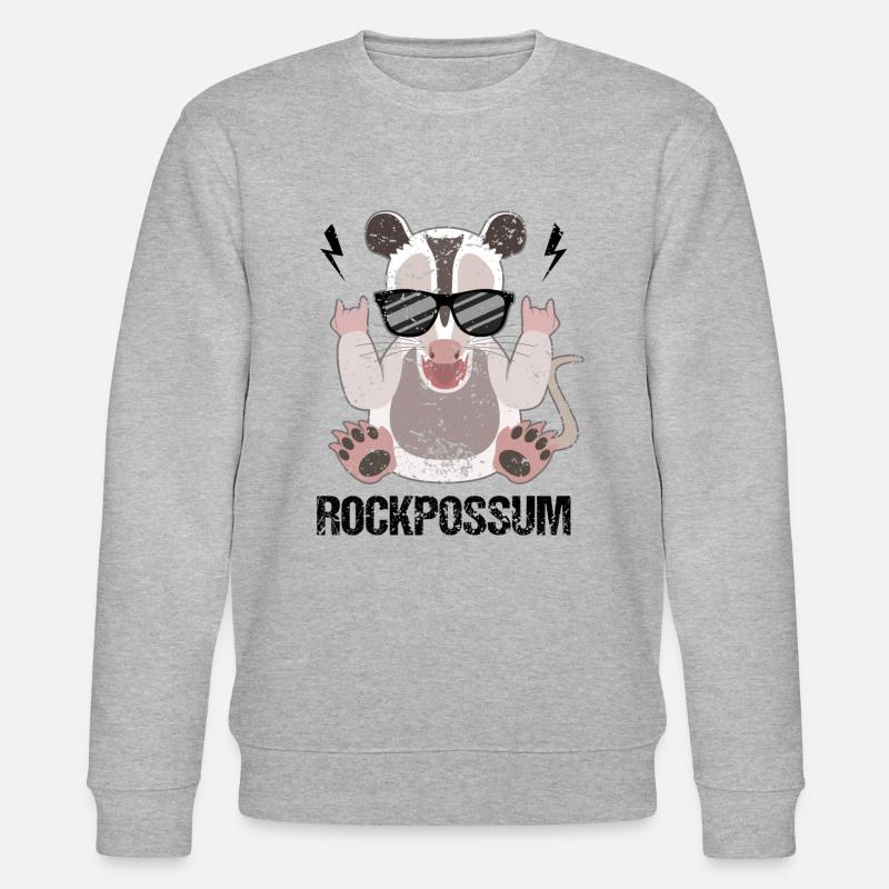 Coole Opossum Sonnenbrille Spruch - Stanley/Stella Unisex Bio-Sweatshirt CHANGER - Grau meliert