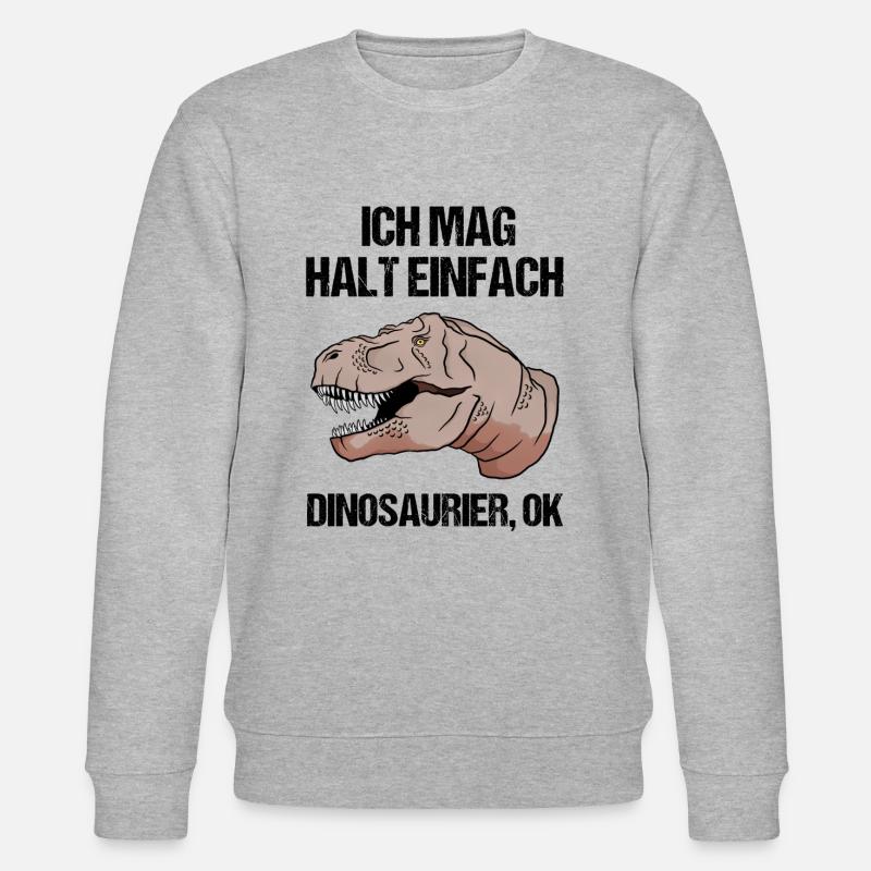 Einfach Dino-Liebe Geschenk - Stanley/Stella Unisex Bio-Sweatshirt CHANGER  - Grau meliert