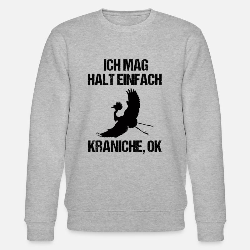 Einfach Kraniche Liebhaber Statement - Stanley/Stella Unisex Bio-Sweatshirt CHANGER  - Grau meliert