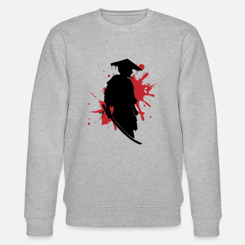 Samurai Kampfgeist Tinte Splash Kunst - Stanley/Stella Unisex Bio-Sweatshirt CHANGER - Grau meliert