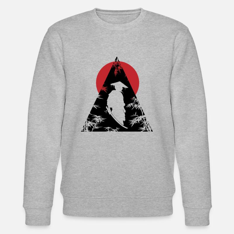 Samurai Wächter Stilvolle Schlichtheit - Stanley/Stella Unisex Bio-Sweatshirt CHANGER  - Grau meliert