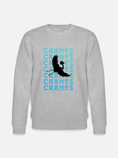 Crane Silhouette Shadow Art - Stanley/Stella CHANGER Unisex Organic Sweatshirt - heather grey