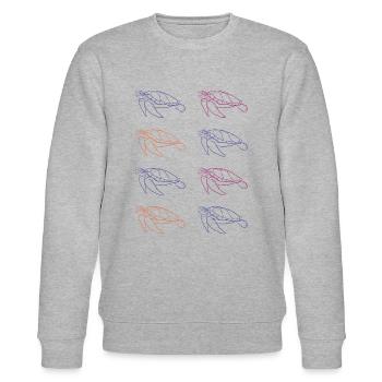 Turtle Family Ocean Love Environmental Protection - Stanley/Stella CHANGER Unisex Organic Sweatshirt - heather grey - Front - Nik (191cm) & Marisol (170cm)