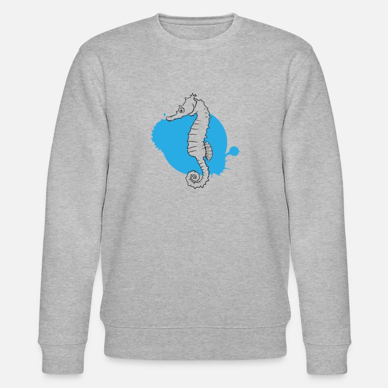 Silhouette Hippocampe Océan - Sweat bio CHANGER Stanley/Stella Unisexe - gris chiné