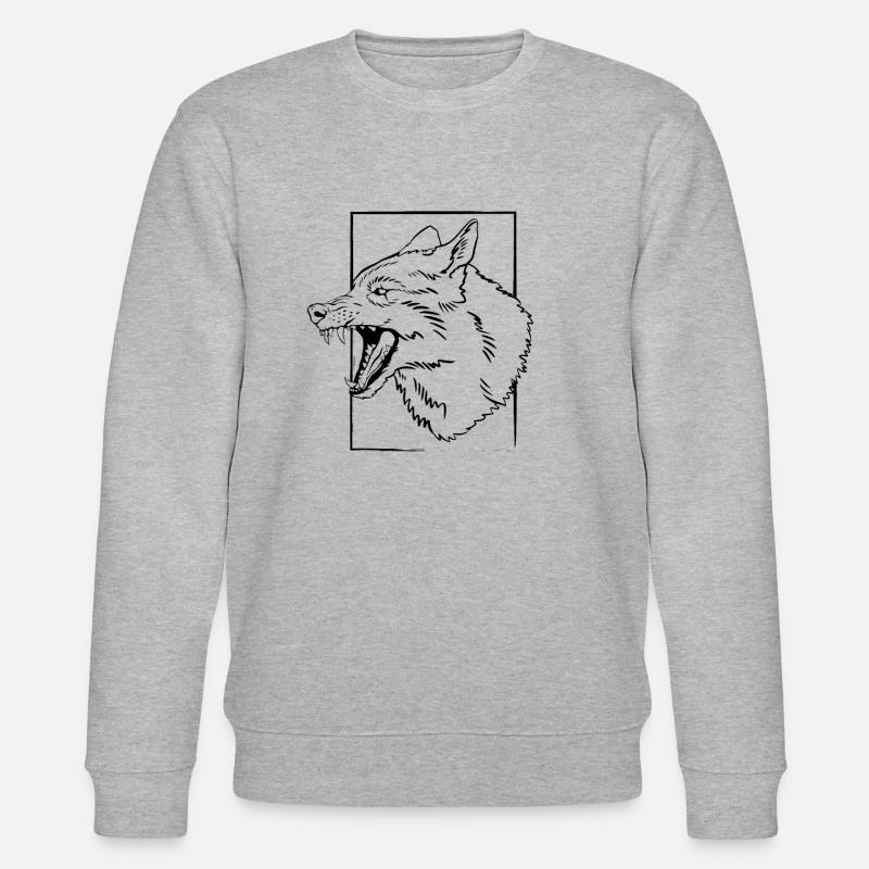 Wikinger Wolf - Kriegergeist - Stanley/Stella Unisex Bio-Sweatshirt CHANGER  - Grau meliert