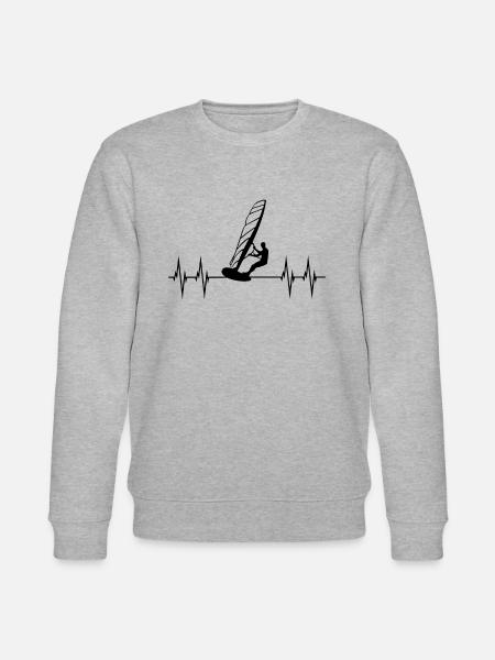 Windsurfen - Puls des Ozeans - Stanley/Stella Unisex Bio-Sweatshirt CHANGER - Grau meliert