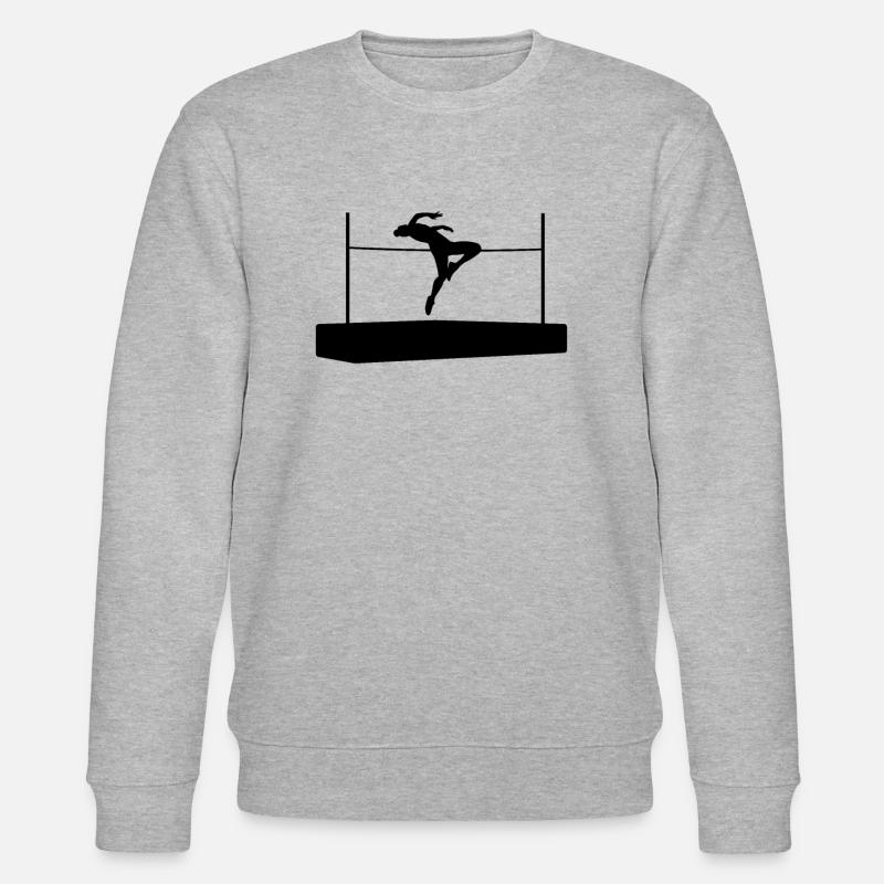 Hochsprung Athlet Sprung Dynamik Geschenk - Stanley/Stella Unisex Bio-Sweatshirt CHANGER  - Grau meliert