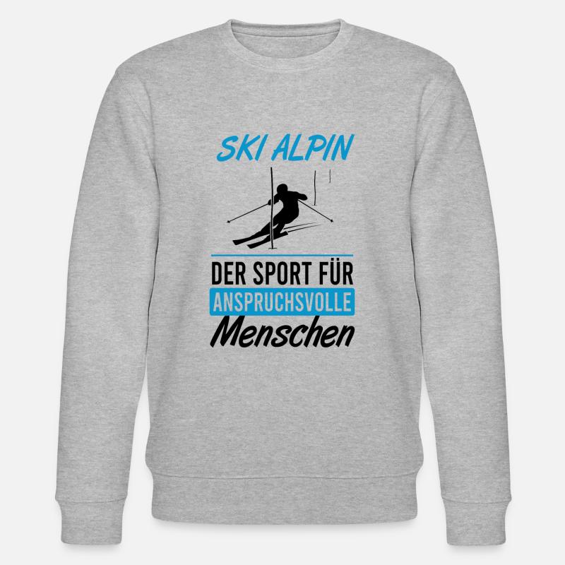 Elite Alpine Skiing Style Gift - Stanley/Stella CHANGER Unisex Organic Sweatshirt - heather grey