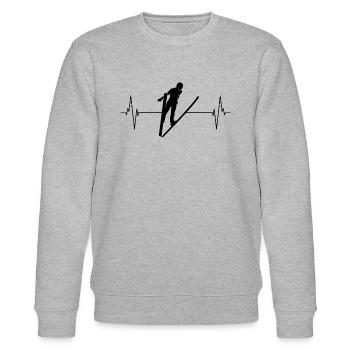 Pulsschlag der Skispringer - Stanley/Stella Unisex Bio-Sweatshirt CHANGER  - Grau meliert - Vorne - Nik (191cm) & Marisol (170cm)