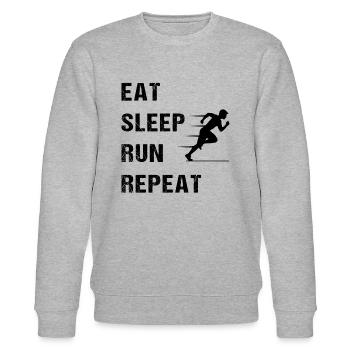 Laufsport Lebensstil Motto - Stanley/Stella Unisex Bio-Sweatshirt CHANGER  - Grau meliert - Vorne - Nik (191cm) & Marisol (170cm)