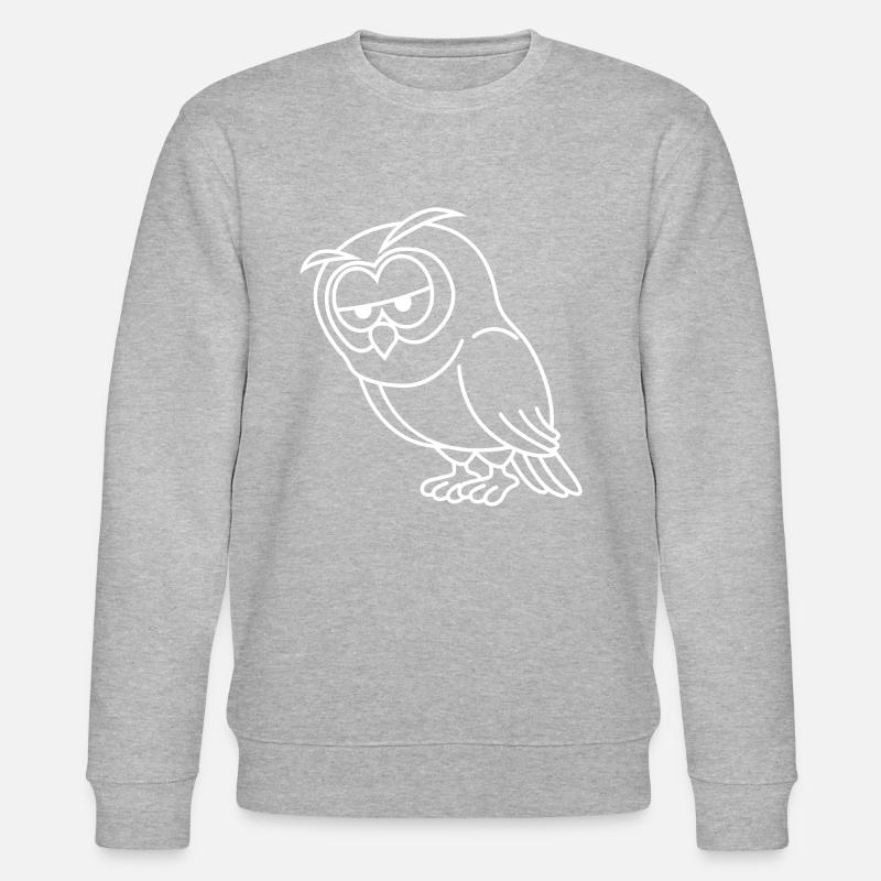 Eule Comic - Stanley/Stella Unisex Bio-Sweatshirt CHANGER  - Grau meliert