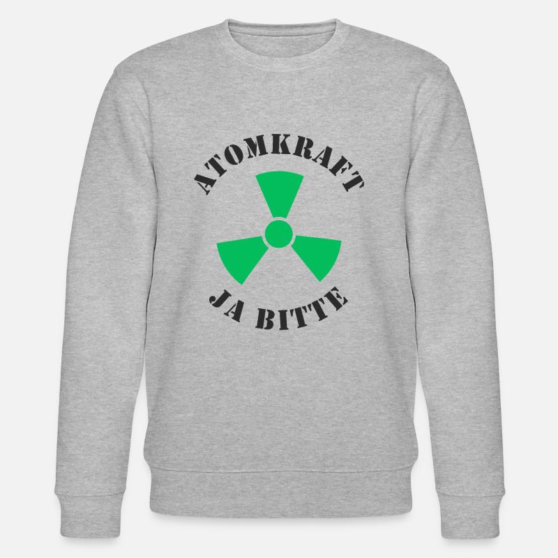 Atomkraft, Ja bitte - Stanley/Stella Unisex Bio-Sweatshirt CHANGER  - Grau meliert