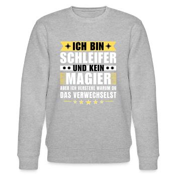 Ich bin Schleifer und kein Magier - Stanley/Stella Unisex Bio-Sweatshirt CHANGER  - Grau meliert - Vorne - Nik (191cm) & Marisol (170cm)