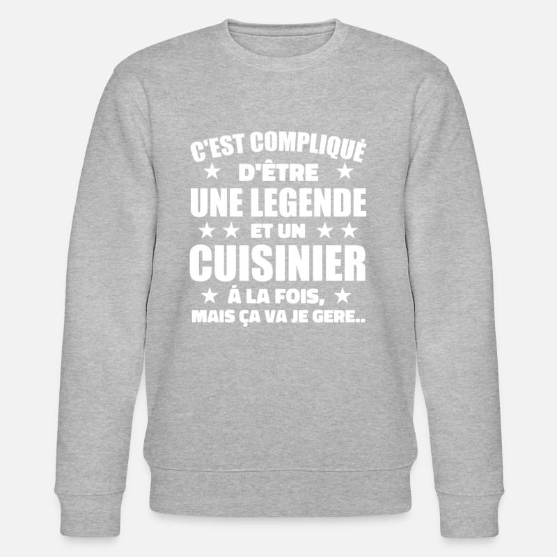 Legend & Cook Cook Geschenkidee - Stanley/Stella Unisex Bio-Sweatshirt CHANGER  - Grau meliert