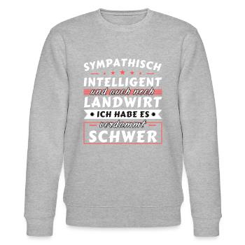 Sympathisch und intelligent - Landwirt Edition - Stanley/Stella Unisex Bio-Sweatshirt CHANGER  - Grau meliert - Vorne - Nik (191cm) & Marisol (170cm)