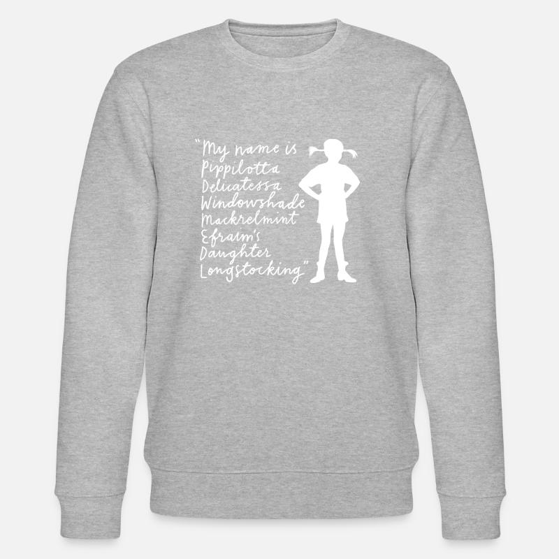 Pippi Langstrumpf My Name Is Pippilotta … - Stanley/Stella Unisex Bio-Sweatshirt CHANGER - Grau meliert