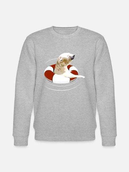 Eisbär mit Rettungsring - Stanley/Stella Unisex Bio-Sweatshirt CHANGER - Grau meliert