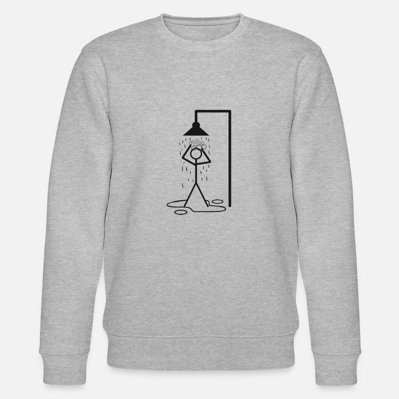 Dusche Strichmännchen - Stanley/Stella Unisex Bio-Sweatshirt CHANGER  - Grau meliert