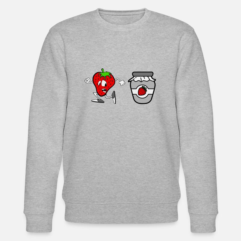 Erdbeere - Marmelade - Strawberry - Stanley/Stella Unisex Bio-Sweatshirt CHANGER  - Grau meliert