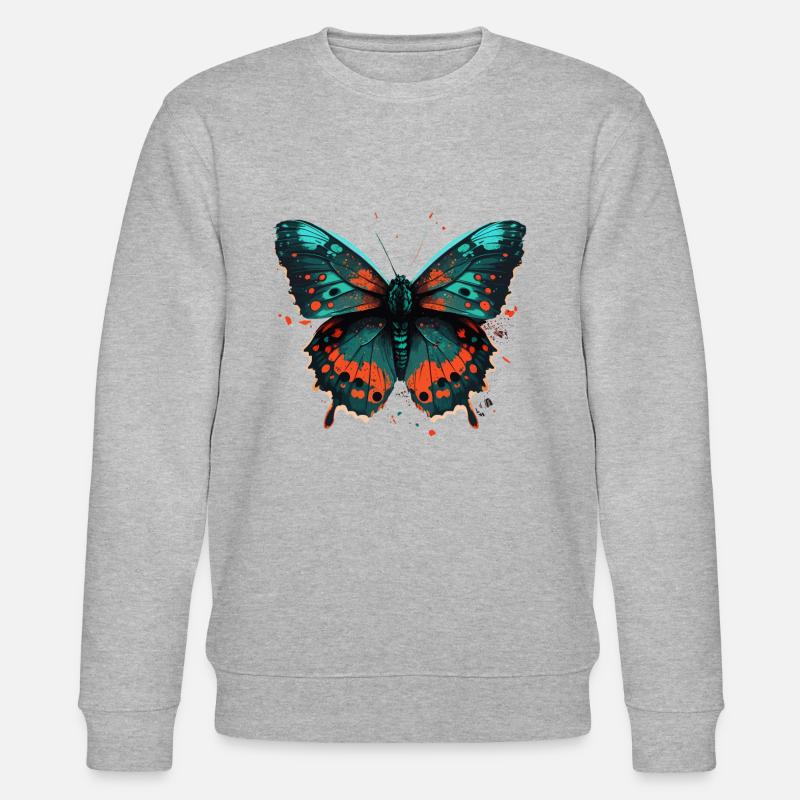 Schöne Buttefly - Stanley/Stella Unisex Bio-Sweatshirt CHANGER  - Grau meliert