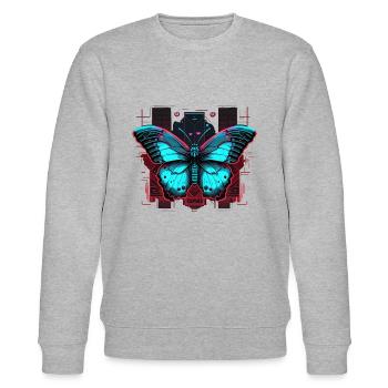 Monarque Vaporwave Papillon - Sweat bio CHANGER Stanley/Stella Unisexe - gris chiné - Devant - Nik (191cm) & Marisol (170cm)