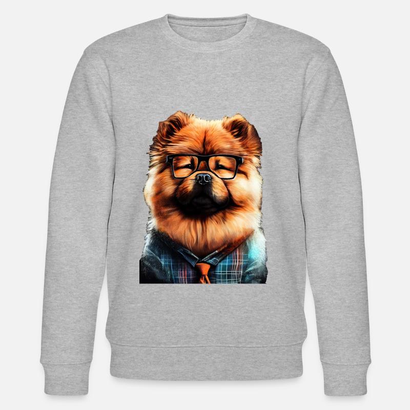 Chow Chow Hund Moch - Stanley/Stella Unisex Bio-Sweatshirt CHANGER  - Grau meliert