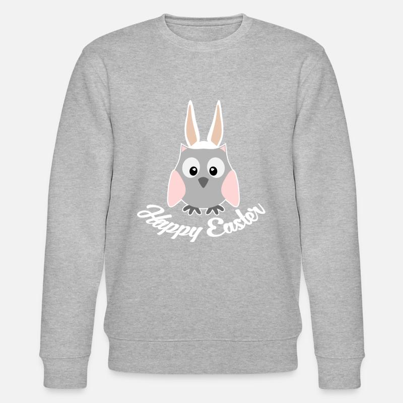 Frohe Ostern Eule Uhu - Stanley/Stella Unisex Bio-Sweatshirt CHANGER  - Grau meliert