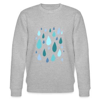 Tropfen // Regentropfen // Wassertropfen - Stanley/Stella Unisex Bio-Sweatshirt CHANGER  - Grau meliert - Vorne - Nik (191cm) & Marisol (170cm)