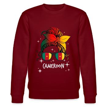 Kamerun - Stanley/Stella Unisex Bio-Sweatshirt CHANGER  - Burgunderrot - Vorne - Nik (191cm) & Marisol (170cm)
