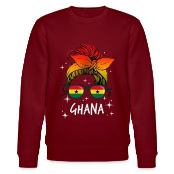 Ghana - Sweat bio CHANGER Stanley/Stella Unisexe - bordeaux - Devant - Nik (191cm) & Marisol (170cm)