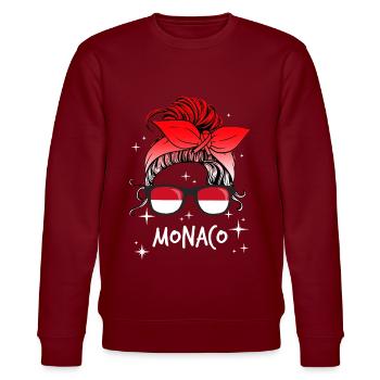 Monaco - Stanley/Stella Unisex Bio-Sweatshirt CHANGER  - Burgunderrot - Vorne - Nik (191cm) & Marisol (170cm)