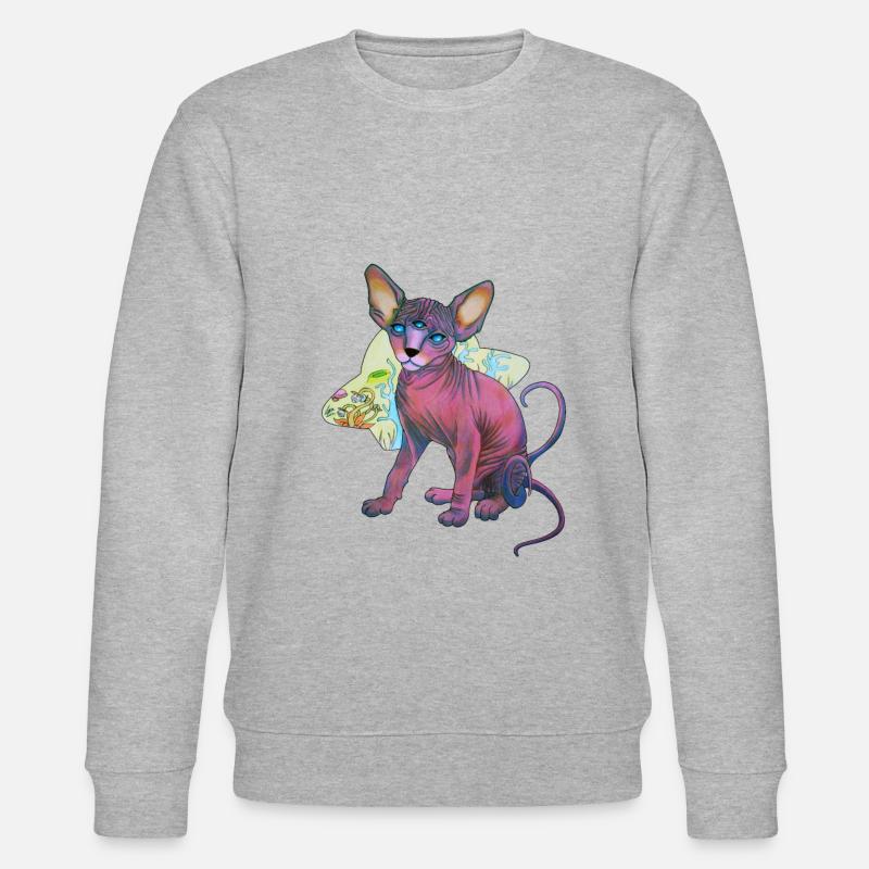 fremde Katze - Stanley/Stella Unisex Bio-Sweatshirt CHANGER  - Grau meliert