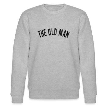 The Old Man Dad Fathers Day Gift - Stanley/Stella CHANGER Unisex Organic Sweatshirt - heather grey - Front - Nik (191cm) & Marisol (170cm)