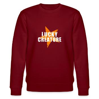 LUCKY CREATURE - GlücksTshirt - look d’occasion - Stern - Sweat bio CHANGER Stanley/Stella Unisexe - bordeaux - Devant - Nik (191cm) & Marisol (170cm)