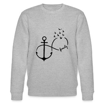 Unendlichkeit Familie fliegende Vögel Anker - Stanley/Stella Unisex Bio-Sweatshirt CHANGER  - Grau meliert - Vorne - Nik (191cm) & Marisol (170cm)