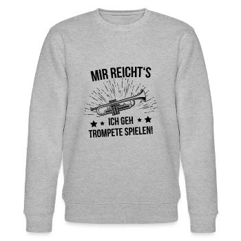Trompete Trompetenspieler Trompeter - Stanley/Stella Unisex Bio-Sweatshirt CHANGER  - Grau meliert - Vorne - Nik (191cm) & Marisol (170cm)
