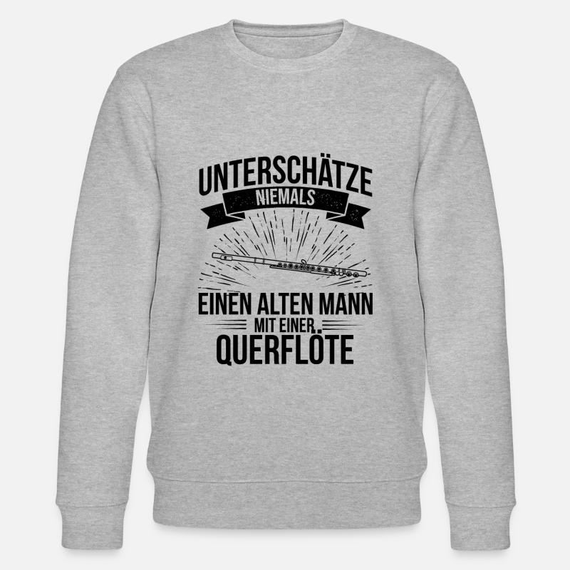 Querflöte Querflötenspieler Querflötist - Stanley/Stella Unisex Bio-Sweatshirt CHANGER  - Grau meliert