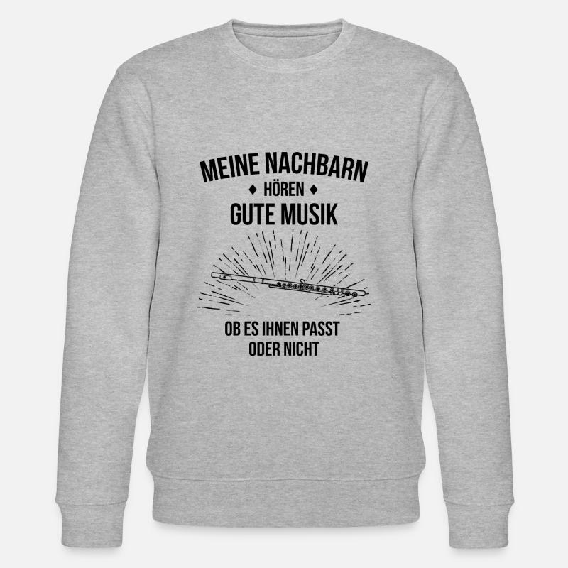 Querflöte Querflötenspieler Querflötist - Stanley/Stella Unisex Bio-Sweatshirt CHANGER  - Grau meliert