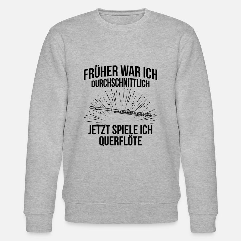 Querflöte Querflötenspieler Querflötist - Stanley/Stella Unisex Bio-Sweatshirt CHANGER  - Grau meliert