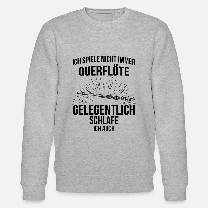 Querflöte Querflötenspieler Querflötist - Stanley/Stella Unisex Bio-Sweatshirt CHANGER  - Grau meliert