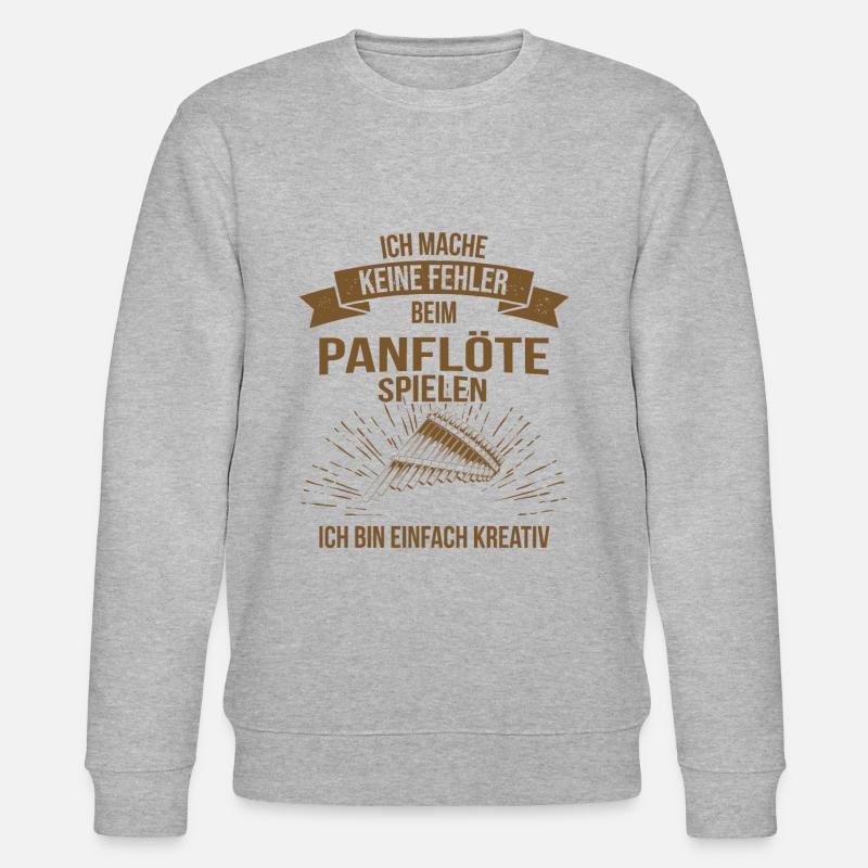 Panflöte Panflötenspieler Panflötist - Stanley/Stella Unisex Bio-Sweatshirt CHANGER  - Grau meliert